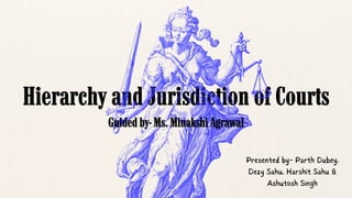 Hierarchy and Jurisdiction of Courts
Guided by- Ms. Minakshi Agrawal
Presented by- Parth Dubey,
Dezy Sahu, Harshit Sahu &
Ashutosh Singh
 