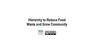 Hierarchy to Reduce Food
Waste and Grow Community
 