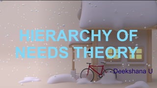 HIERARCHY OF
NEEDS THEORY
- Deekshana U
 