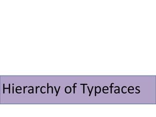 Hierarchy of Typefaces
 