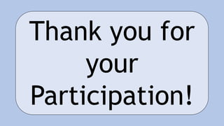 Thank you for
your
Participation!
 