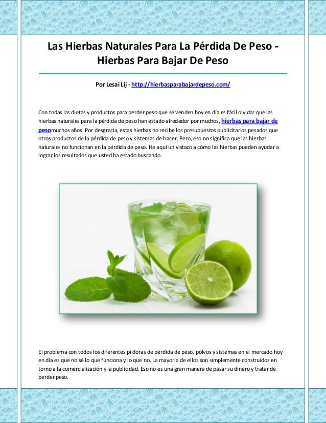 Hierbas para bajar de peso naturales 8