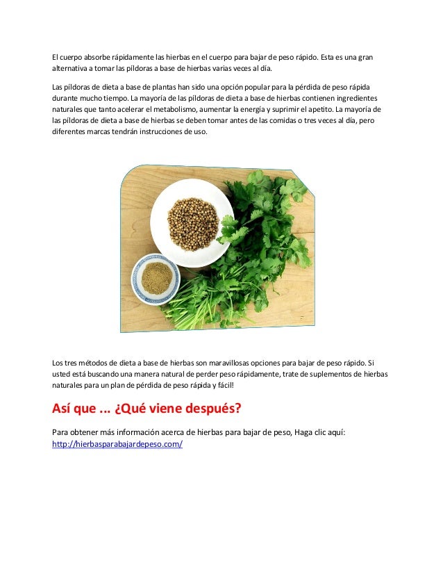 Una hierba para bajar de peso rapido