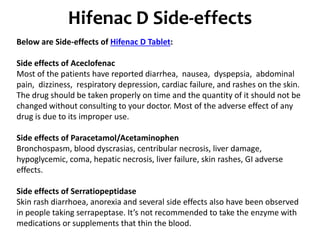 Acetaminophen Skin Rash Hifenac D Tablet | PPTX