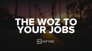 THE WOZ TO
YOUR JOBS
 