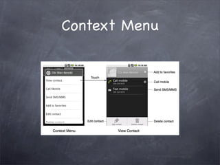 Context Menu
 
