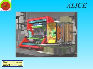 ALICE Size :  16 x 26  meters Weight :  10,000  tons 