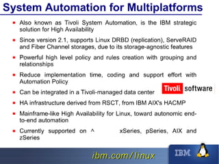 High Availability Linux Clusters