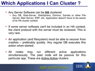 High Availability Linux Clusters