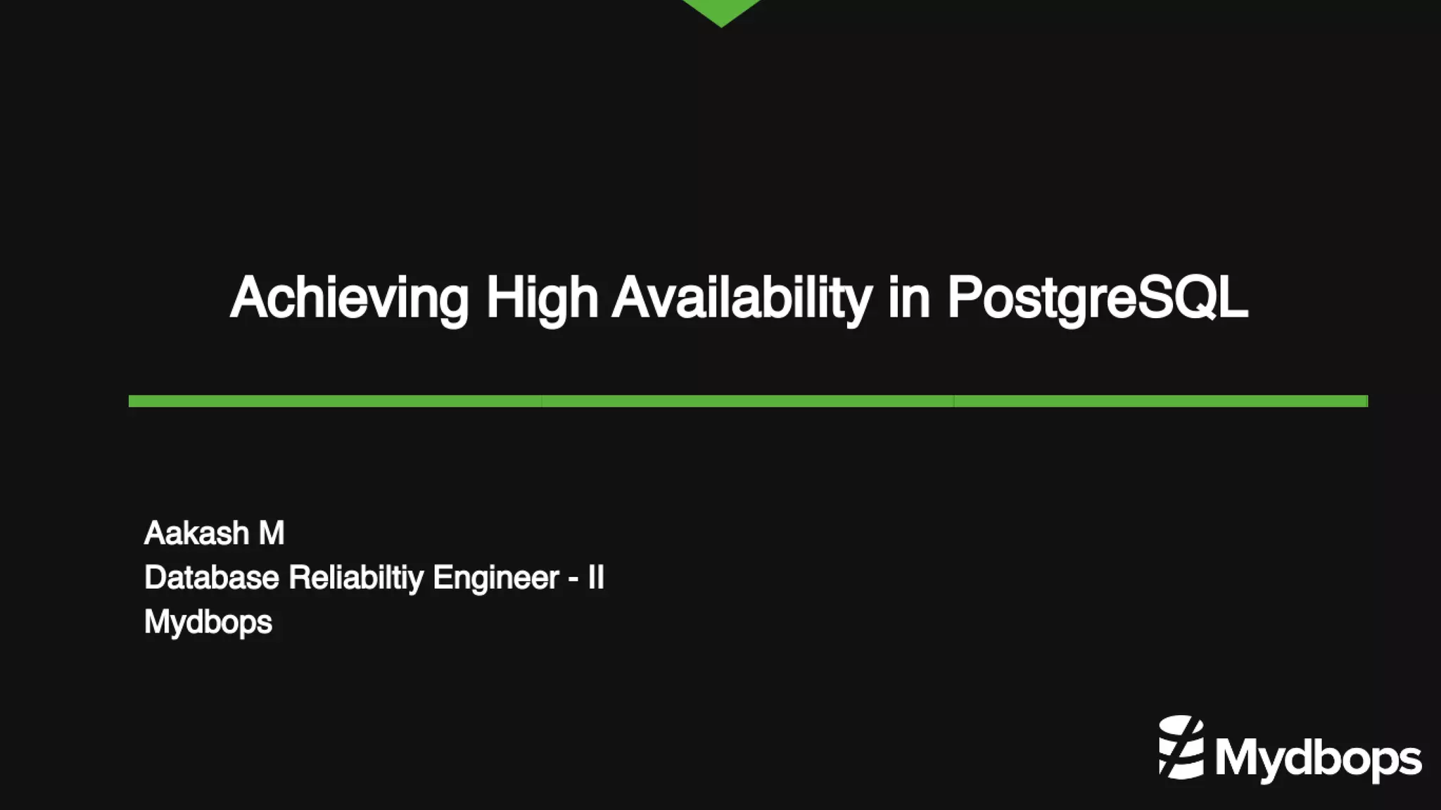 Achieving High Availability in PostgreSQL