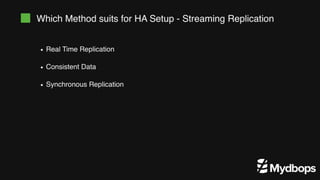 Achieving High Availability in PostgreSQL