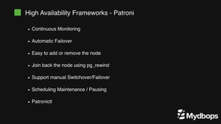 Achieving High Availability in PostgreSQL