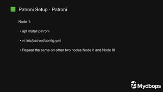 Achieving High Availability in PostgreSQL
