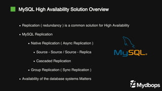 High Availability With InnoDB Clusters
