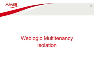 13
Weblogic Multitenancy
Isolation
 