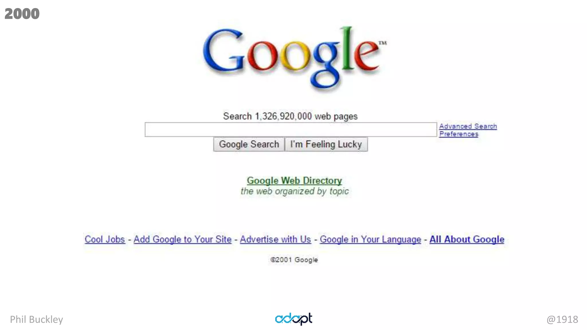 Phil Buckley @1918
2000
 