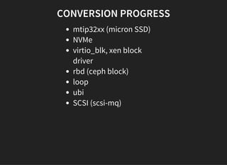High Performance Storage Devices in the Linux Kernel | PDF