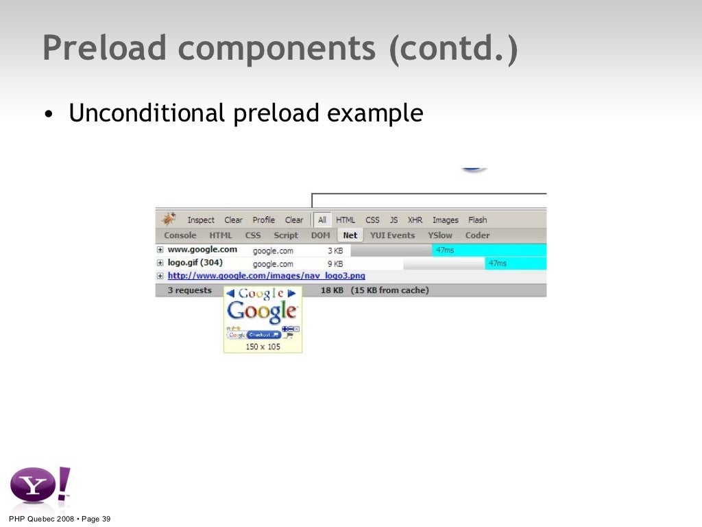 Preload components (contd.) Unconditional preload