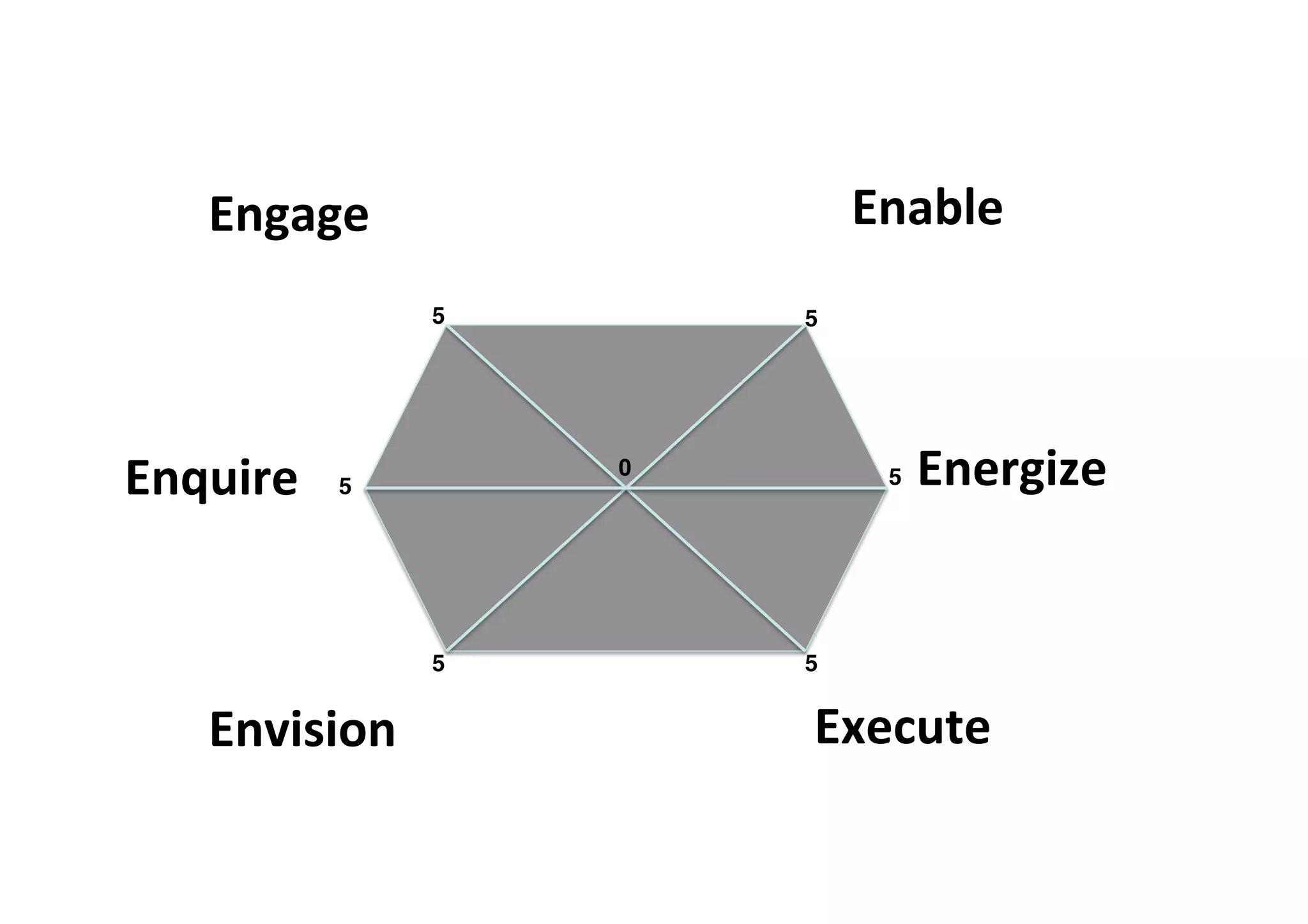 Engage	
   Enable	
  
Energize	
  
Execute	
  
5! 5!
5!
5!5!
5!
0!
Envision	
  
Enquire	
  
 