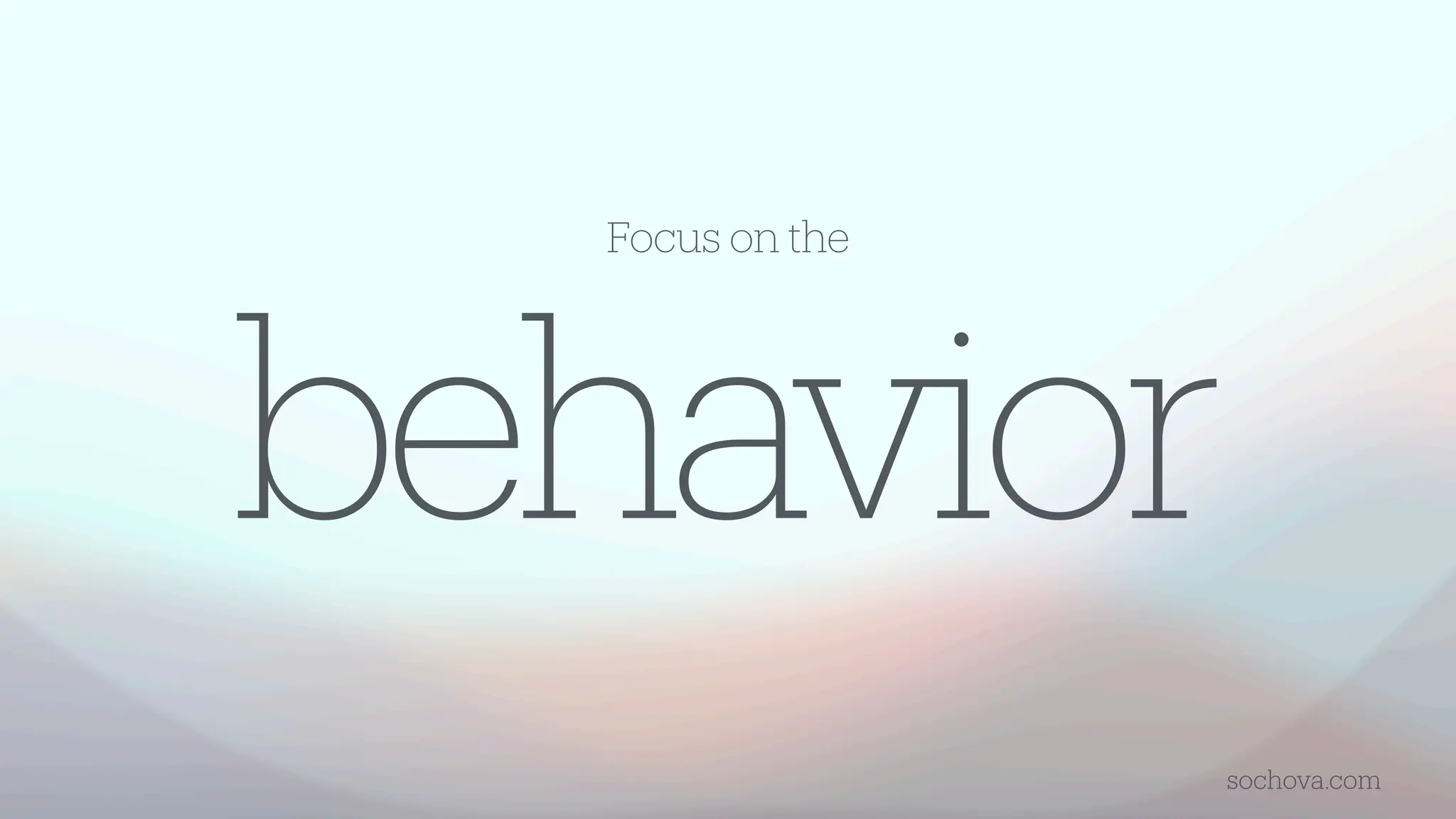 behavior
sochova.com
Focus on the
 