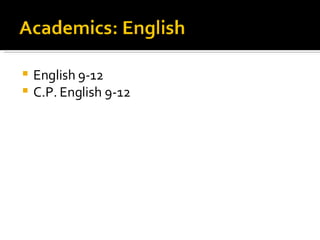 English 9-12 C.P. English 9-12 