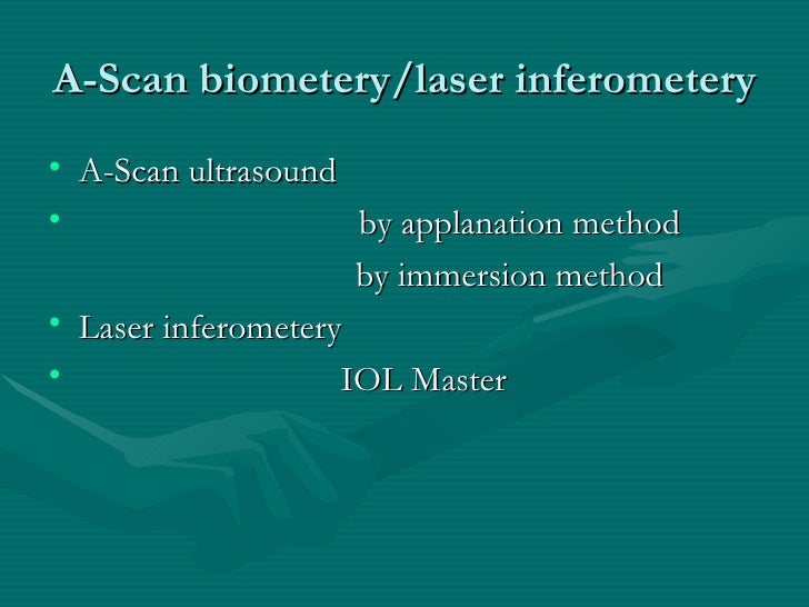 High Precision Biometry