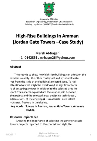 High rise buildings in amman research | PDF