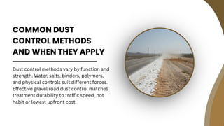 High-Speed vs. Low-Speed Gravel Roads Why Dust Control Strategies ...