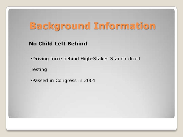 High Stakes Standardized Testing