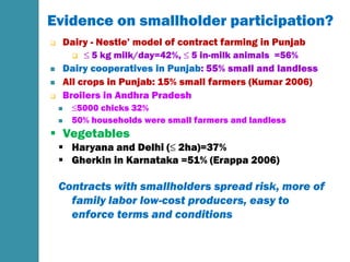 High value agriculture and market linkages in India