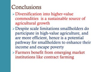 High value agriculture and market linkages in India