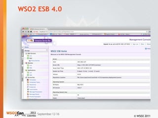 WSO2 ESB 4.0




               © WSO2 2011
 