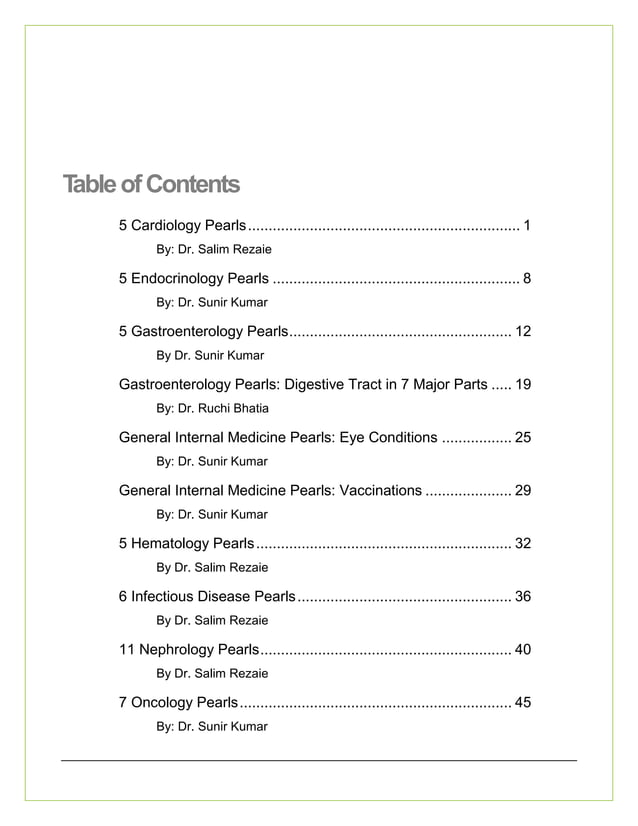 HighYield Internal Medicine Board Review Pearls