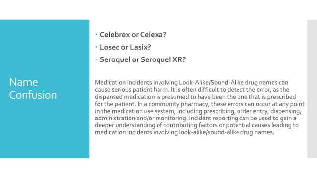 High Alert & Look-Alike/Sound-Alike Medications | PPTX