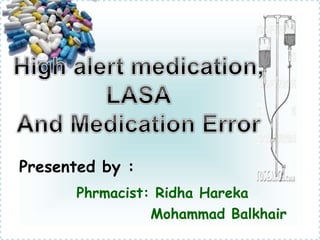 High alert medication | PPTX