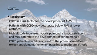 Physiology and pathophysiology of HIGH ALTITUDE disorders | PPTX