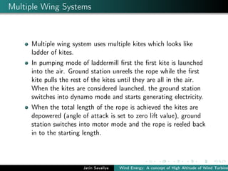 Multiple Wings System High altitude wind Energy | PDF
