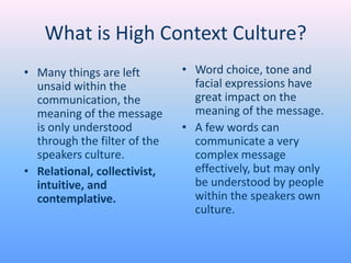 High and low context cultures relationships in each | PPTX | Dating ...
