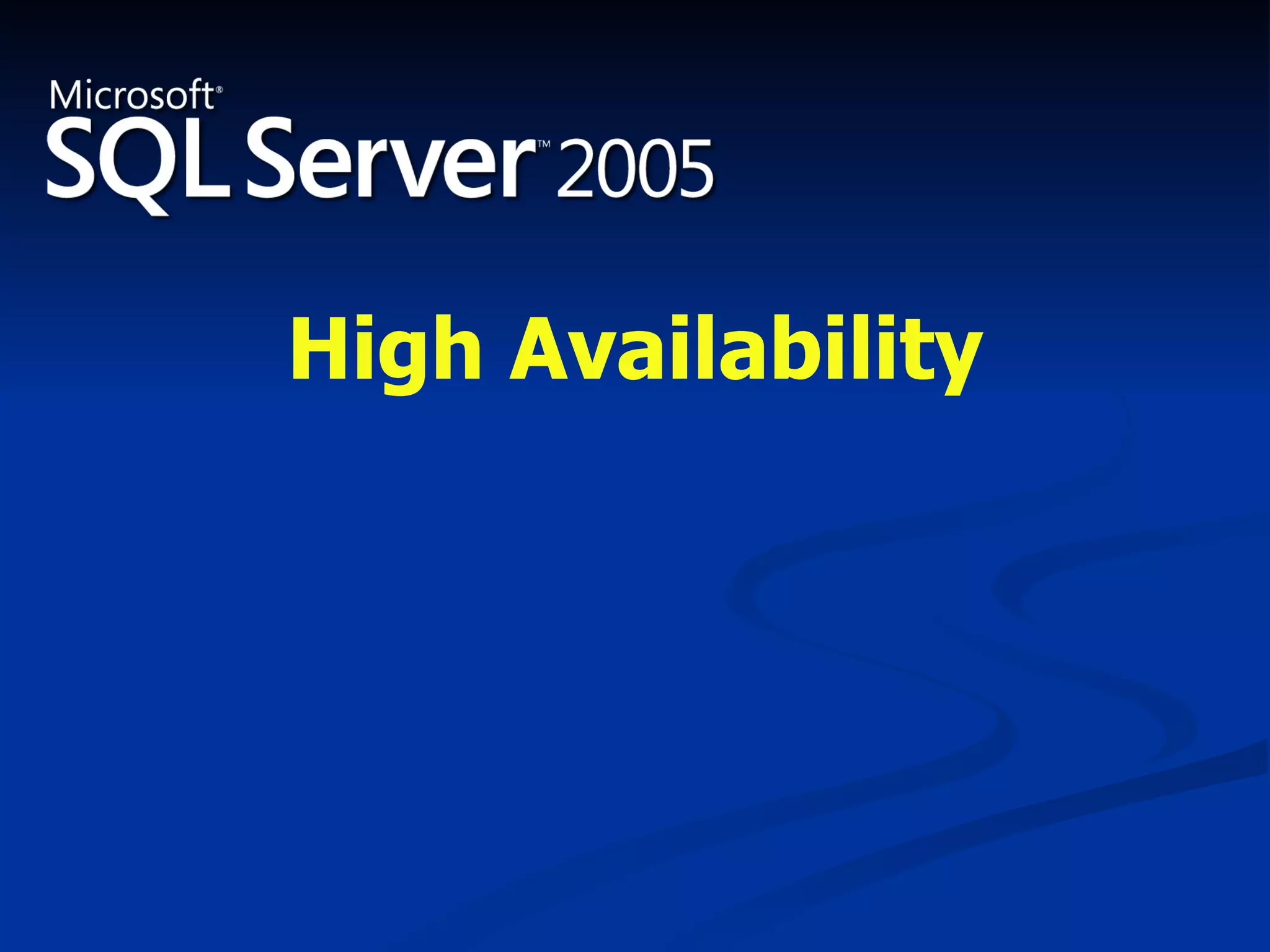 High Availability 