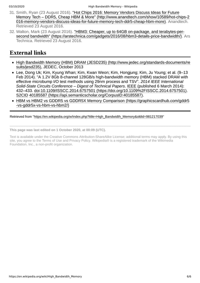 High Bandwidth Memory : Notes | PDF | Physics | Science