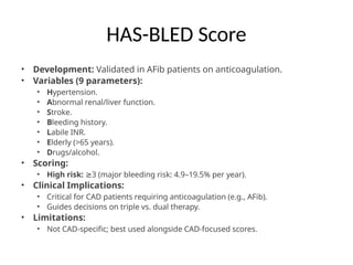 Calculating Bleed Risk High_Bleeding_Risk_in_CAD patient according different scores | PPTX