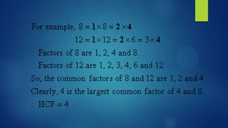 High common factor(HCF) | PPTX