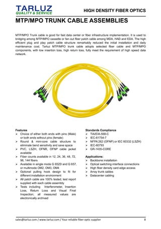 High density fiber optic cabling system apr. 2018 | PDF