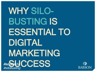 WHY SILO-BUSTING IS
ESSENTIAL TO
DIGITAL MARKETING
SUCCESS
#caseD1
 