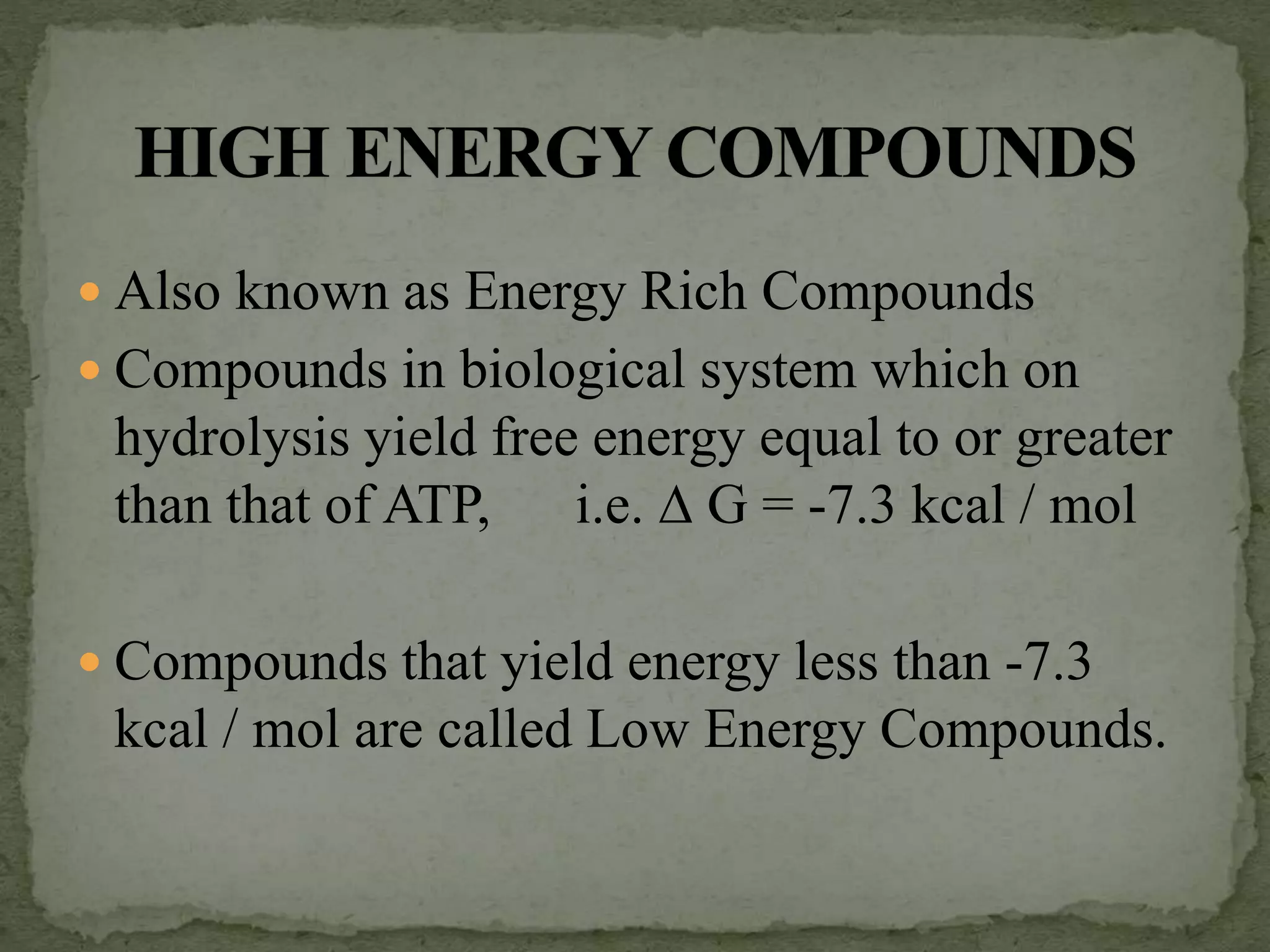 The Most Abundant High Energy Compound In Cells Is High energy compounds | PPT