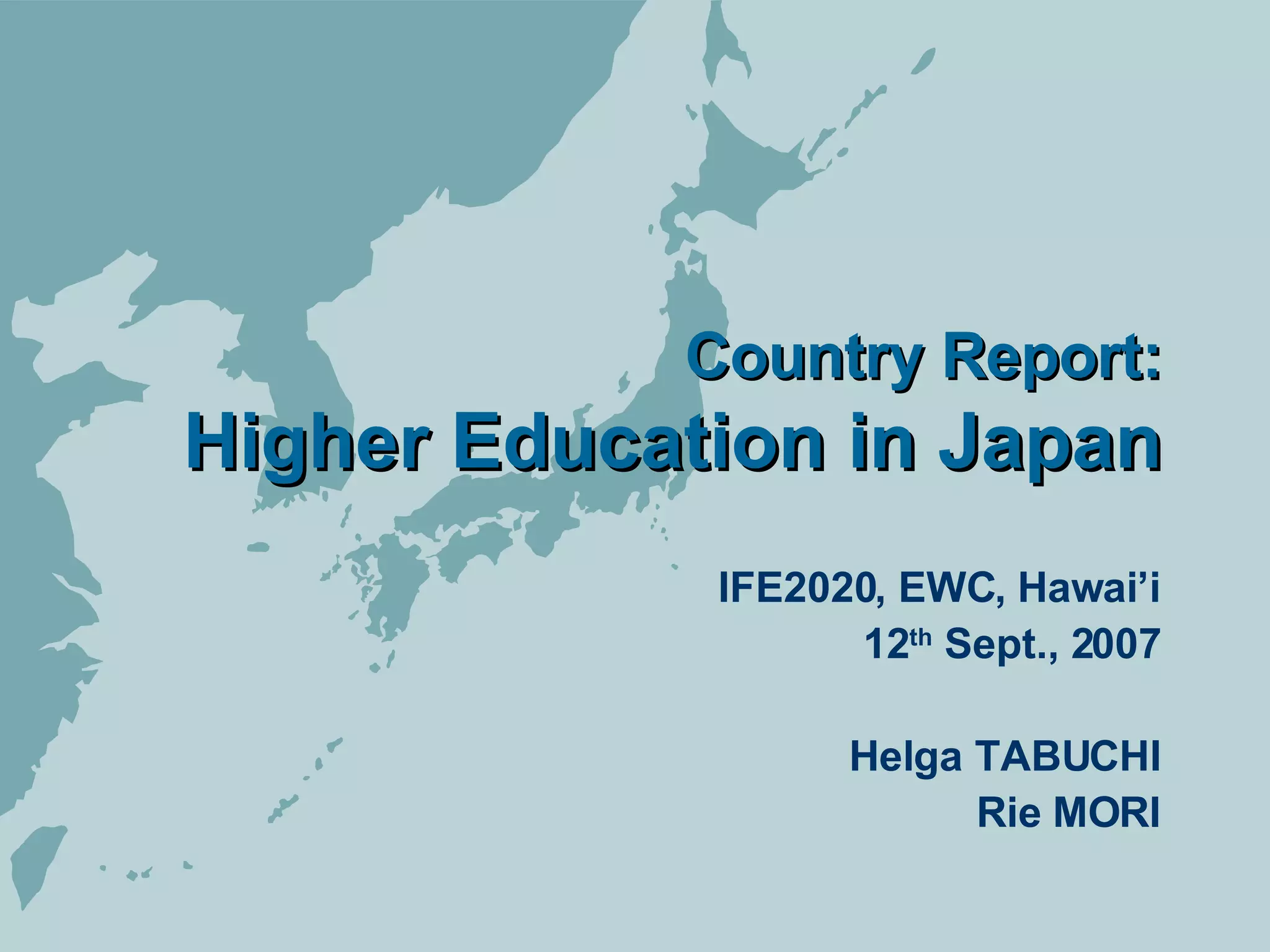Higher Education In Japan Rev | PPT