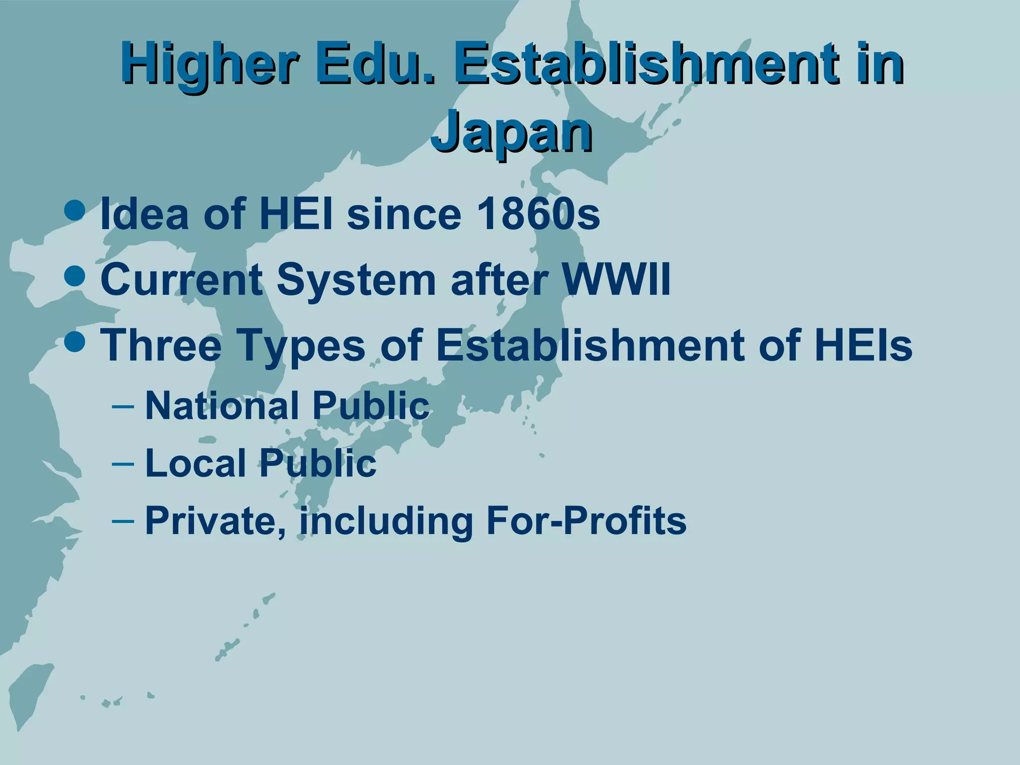 Higher Education In Japan Rev | PPT