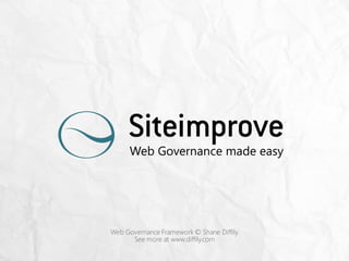 Web Governance Framework © Shane Diffily.
See more at www.diffily.com
 