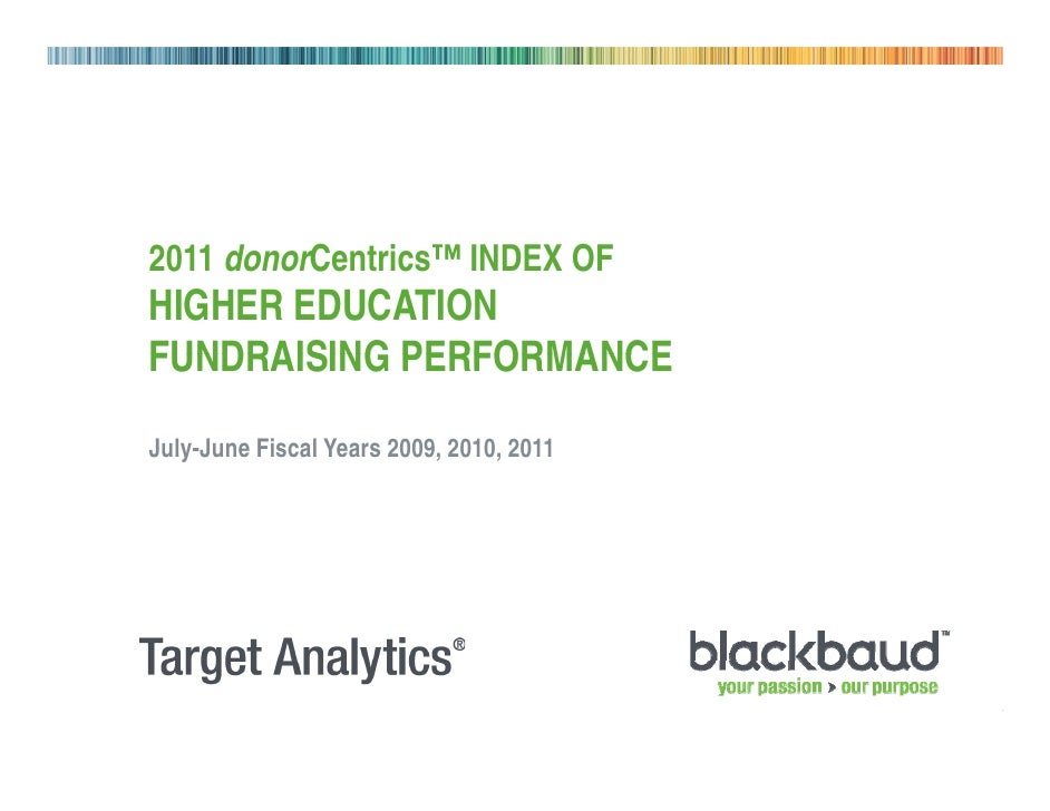 Higher Ed National Fundriasing Index 2011 Trends