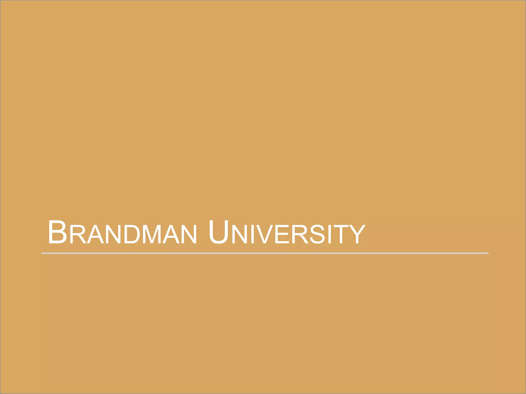 BRANDMAN UNIVERSITY
 